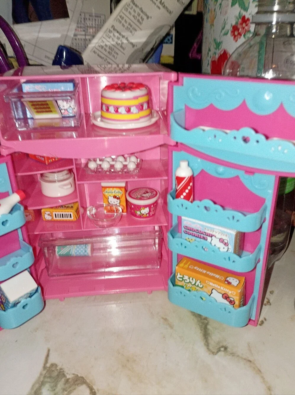 Hello Kitty 2016 Pink Fridge Filled With HK Food